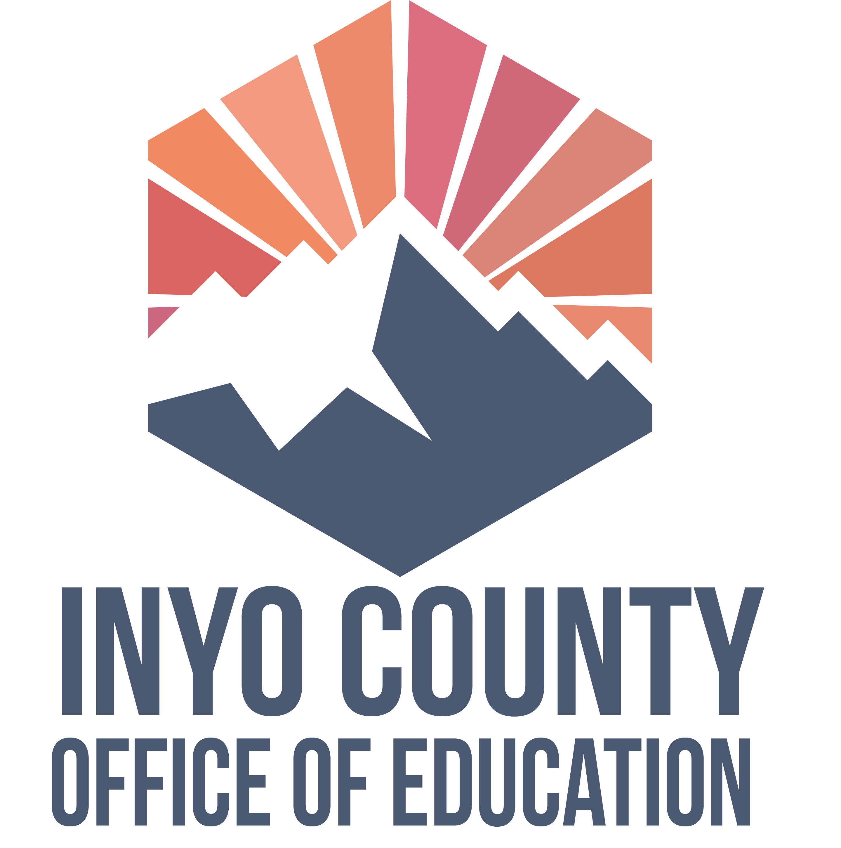 Logo for Inyo county superintendent of schools logo featuring a mountain with snow