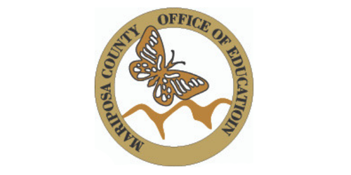 Logo for Mariposa County Office of Education featuring a butterfly 